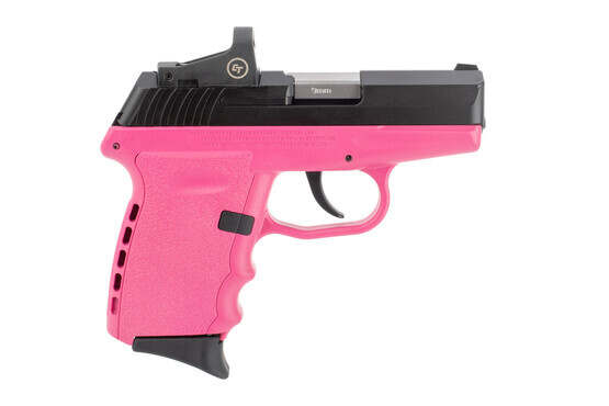 SCCY CPX-2 9mm pistol features a pink polymer frame
